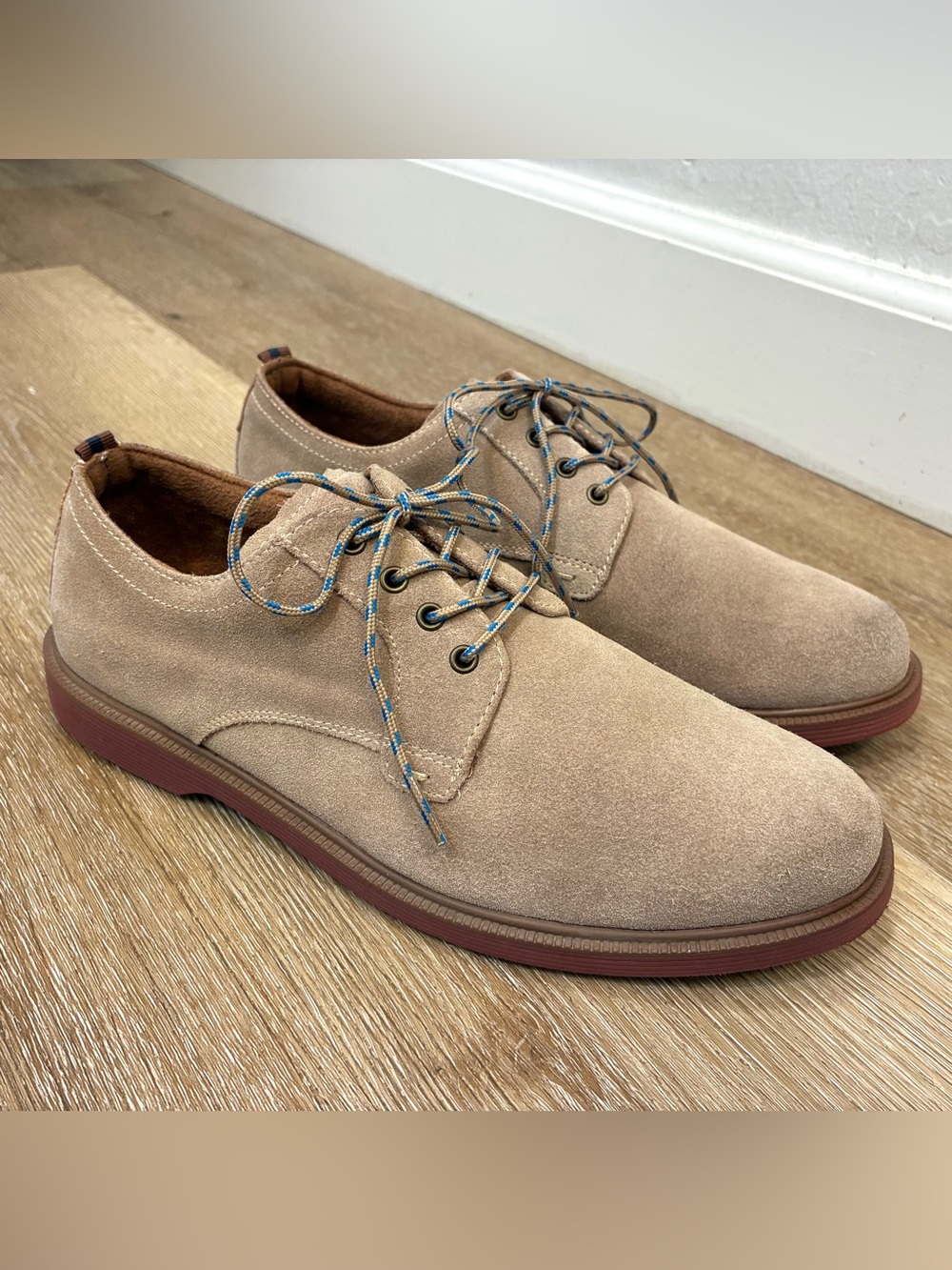 Florsheim Supacush Plain Toe Oxford Jr Shoes Brown Sand Suede Kids Size 7 M